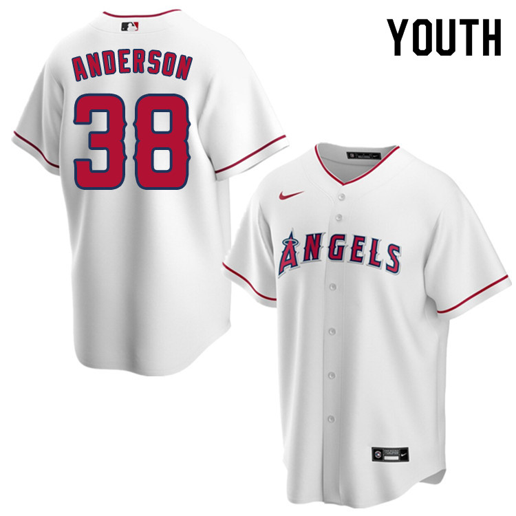 Nike Youth #38 Justin Anderson Los Angeles Angels Baseball Jerseys Sale-White